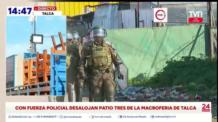 Desalojo con fuerte presencia policial en la Macroferia de Talca