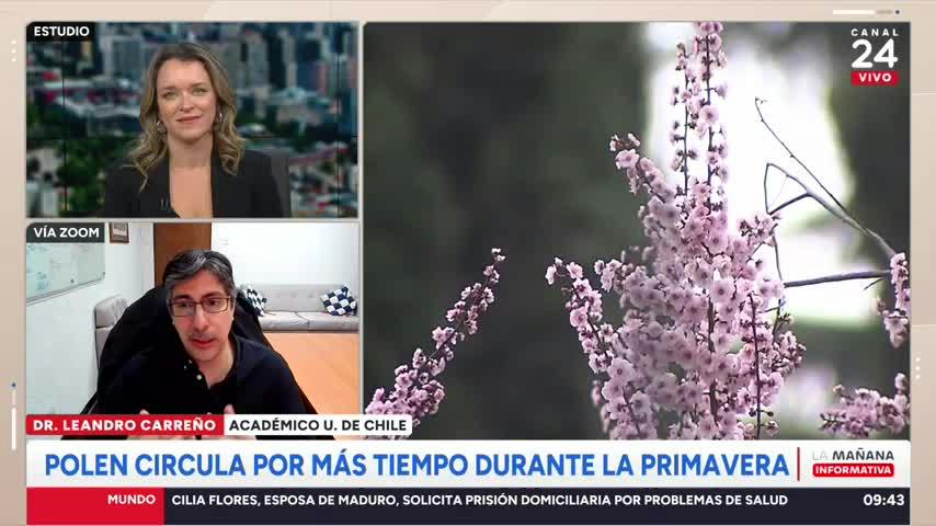 Leandro Carreño: “La temporada de alergias podría durar hasta noviembre o diciembre”