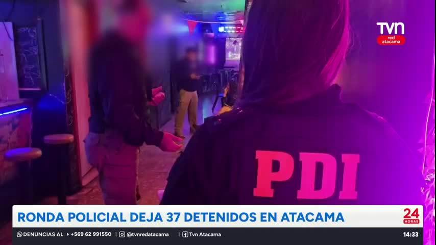Ronda policial deja 37 detenidos en Atacama