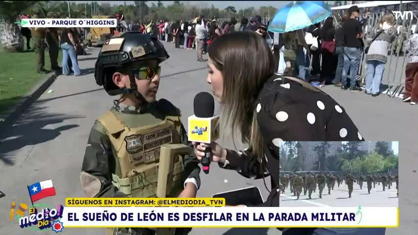 Desde el Parque O’Higgins: el sueño de León es desfilar en la Parada Militar