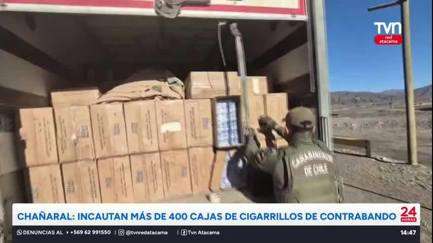 Incautan más de 400 cajas de cigarrillos de contrabando en Chañaral