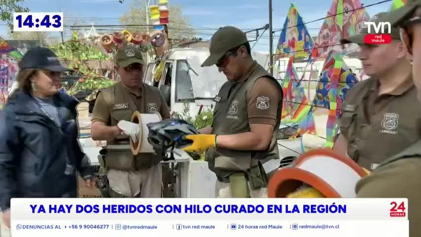 Van dos heridos con hilo curado