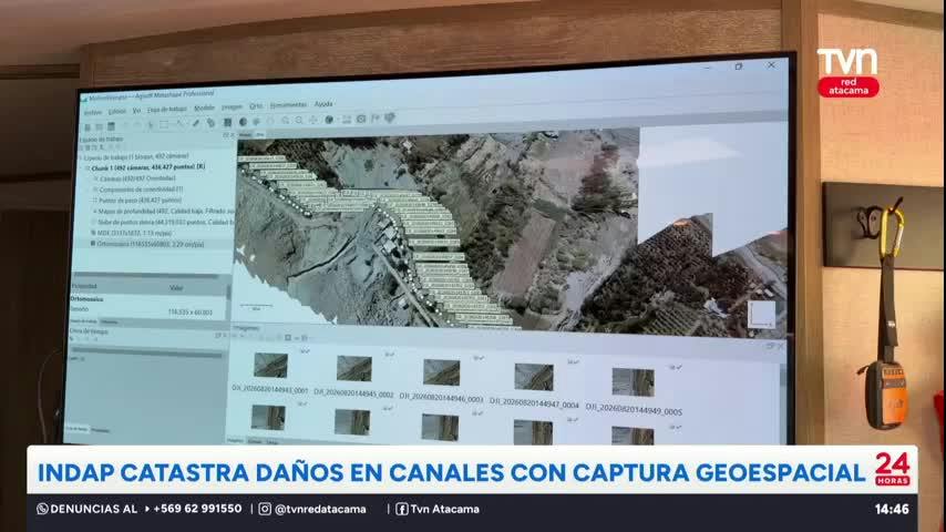 INDAP catastra daños en canales con captura geoespacial