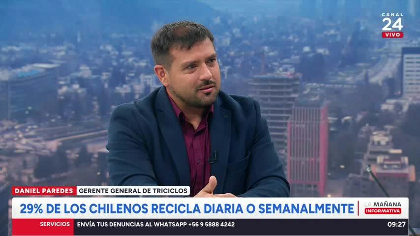Daniel Paredes de Triciclos: “No es un indicador bueno que bajo el 30% de los chilenos reciclen”