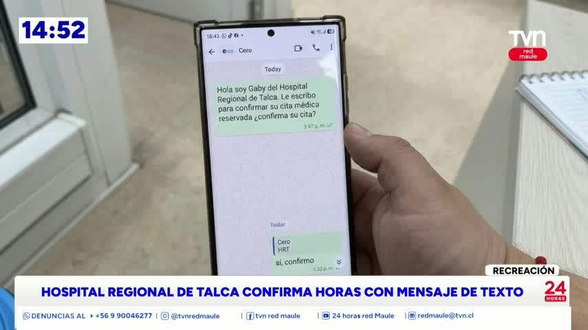 Hospital Regional de Talca confirma horas con mensajes de texto