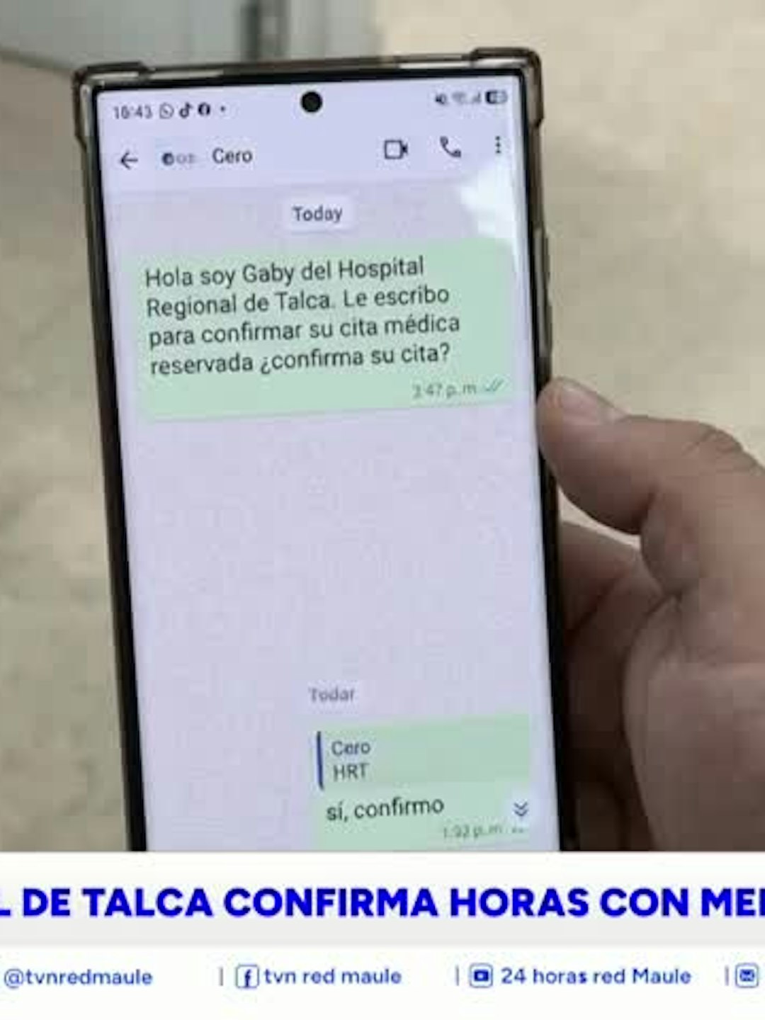 Hospital Regional de Talca confirma horas con mensajes de texto