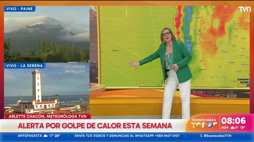 Meteoróloga de TVN alerta por golpe de calor esta semana