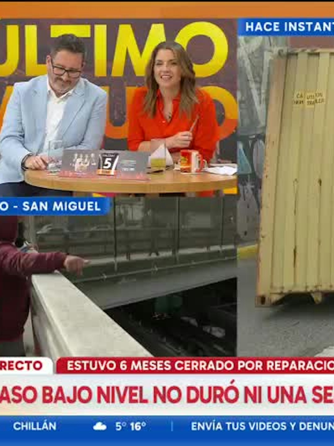Duró una semana abierto: paso bajo nivel en Departamental es chocado por camión