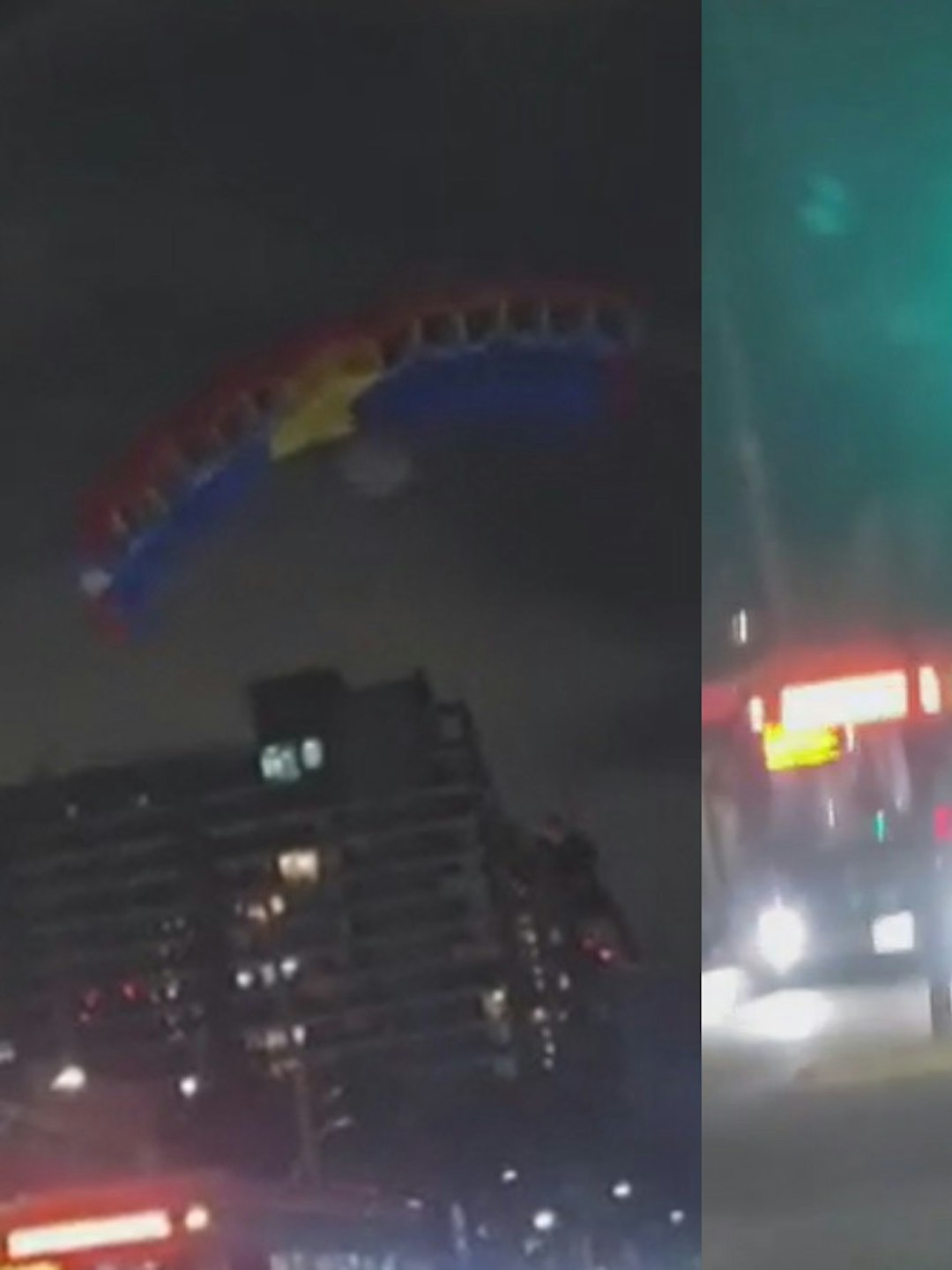 Mientras tanto en Chile: Paracaidistas aterrizaron en plena Vicuña Mackenna