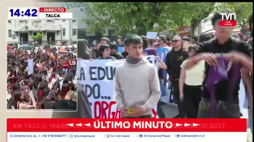 Cerca de mil personas asistieron a Marcha Estudiantil en Talca