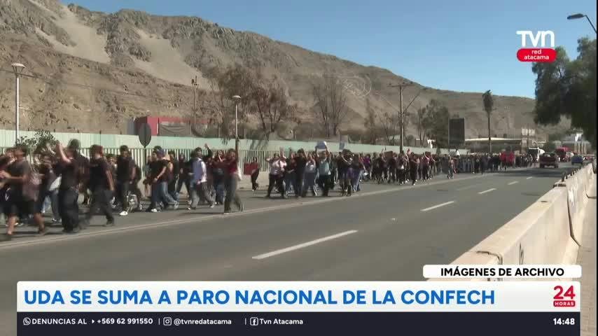 A las 16:00 horas de este jueves inicia desde la Universidad de Atacama en Copiapó la marcha en adhesión al paro nacional convocado por la Confech, bajo la consigna “Ni un peso menos para la educación”. 