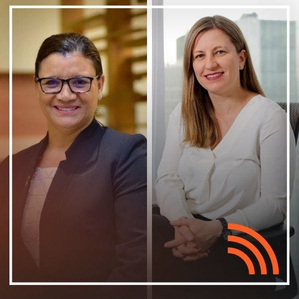  Graciela Morales y Marta Diez de Pfizer por la eventual llegada a Chile de la vacuna durante las primeras semanas de enero