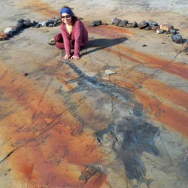 Paleontóloga por ictosauria: “Es tremendamente triste de que muchos de estos fósiles se estan perdiendo por la erosión en el lugar”
