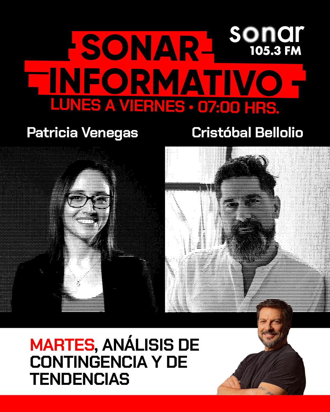 Panel de martes en Sonar Informativo: Patricia Venegas, Cristóbal Bellolio e Ignacio Pérez Tuesta