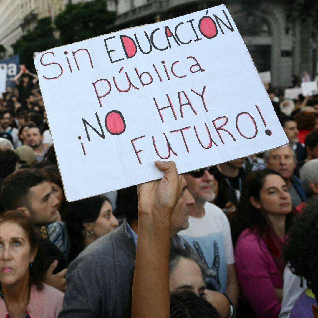 La marcha por la educación pública en Argentina