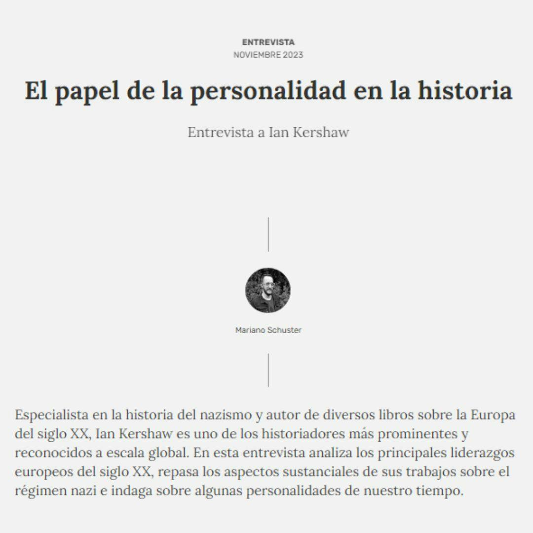 La entrevista “El papel de la personalidad en la historia”