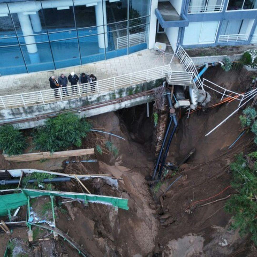 Administrador edificio Euro Vista por socavón en Viña del Mar: “El principal problema que hay acá es la acumulación de agua lluvia”
