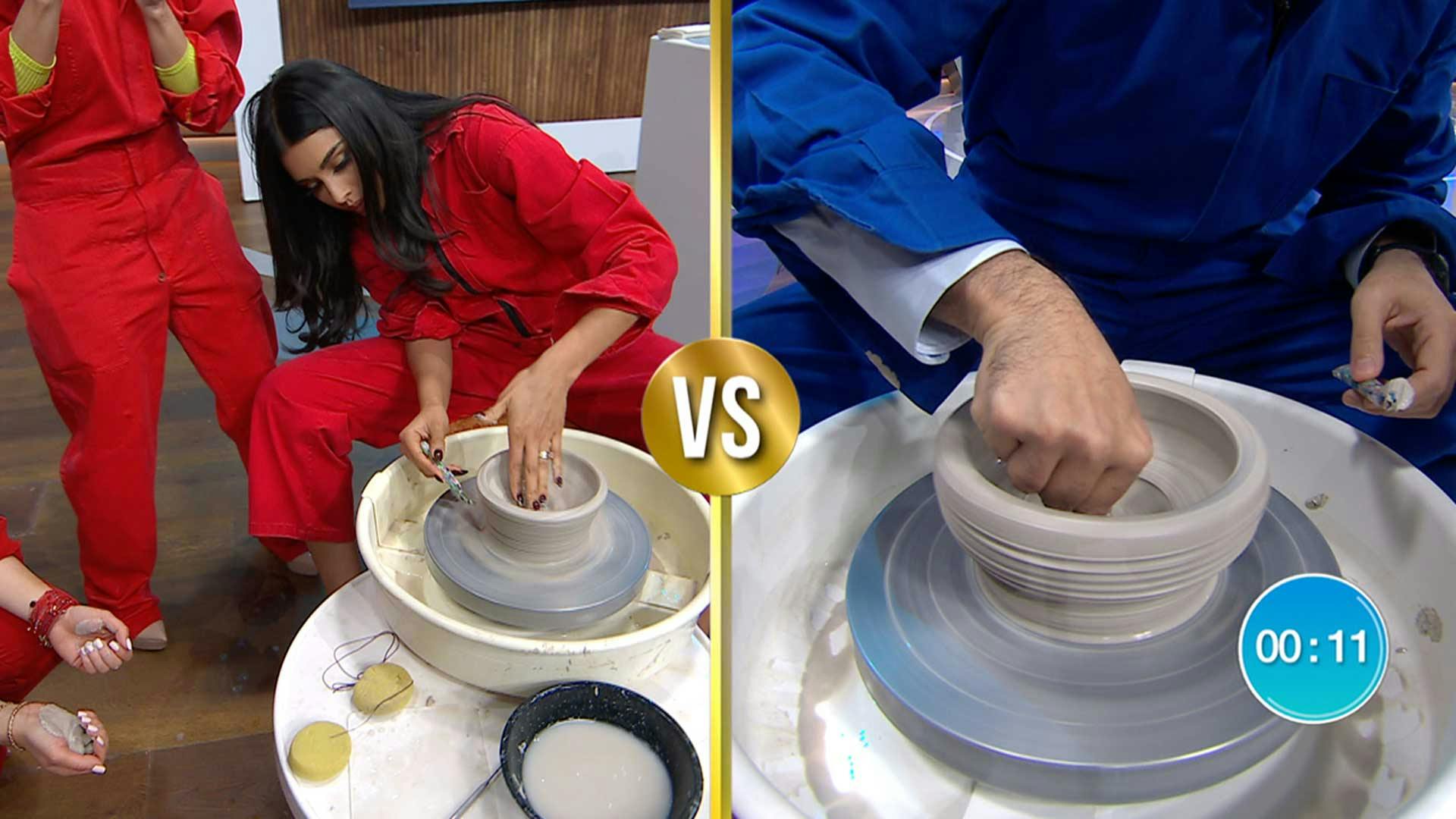 ¡Un reto muy romántico! ¡Así hizo cada equipo su vasija de barro!