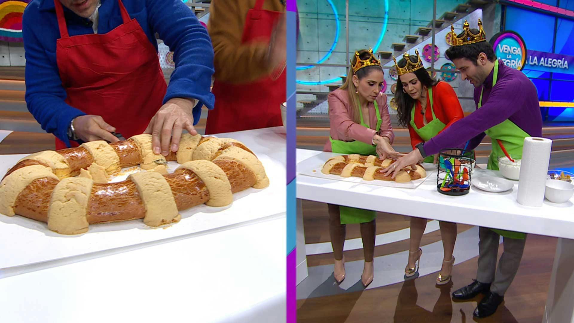 Los conductores compitieron para ver quién hacía la mejor rosca de reyes