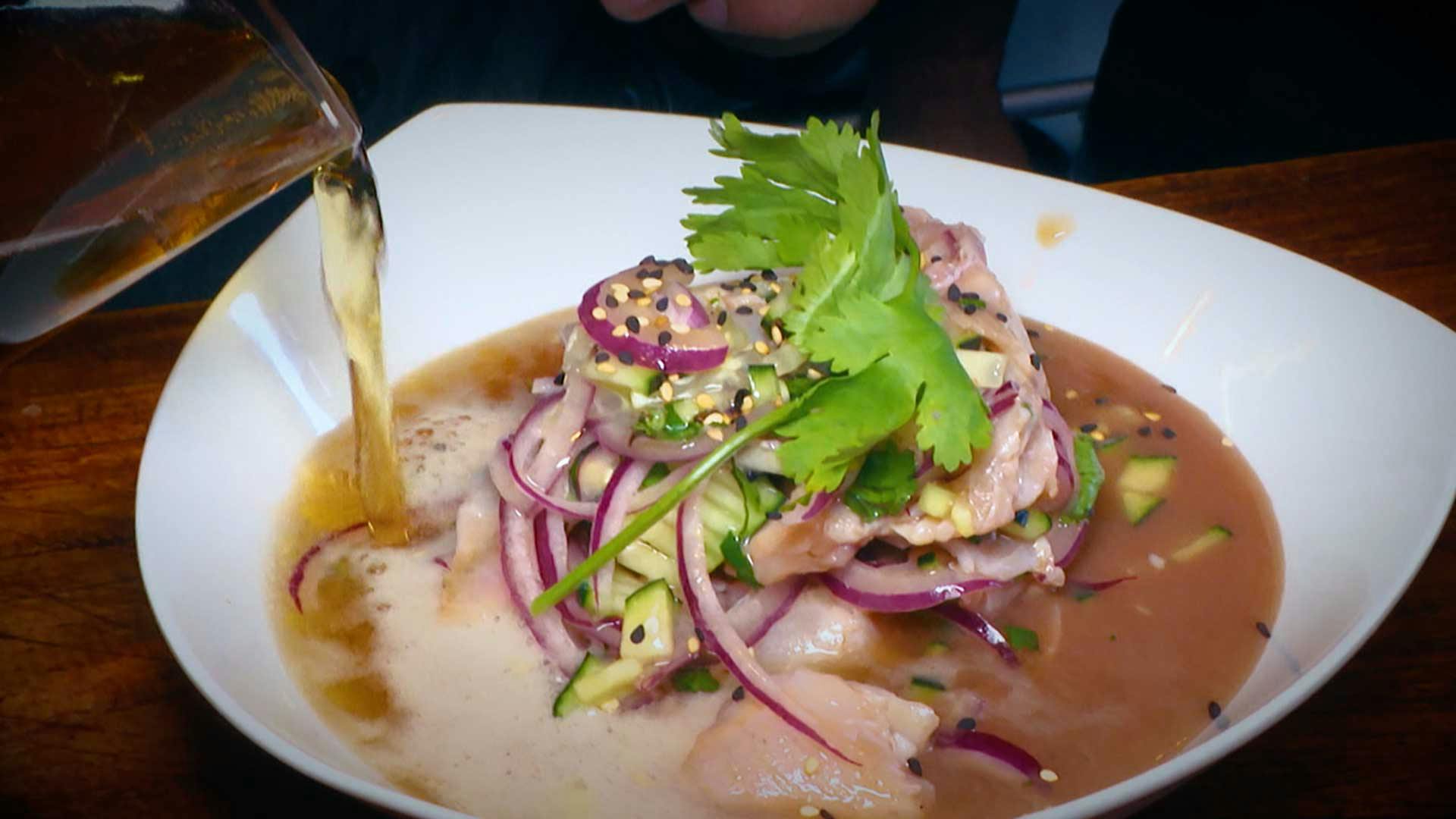 Ceviche "El cantante Tacos Mar y Tierra"... ¡Una delicia 'levantamuertos'