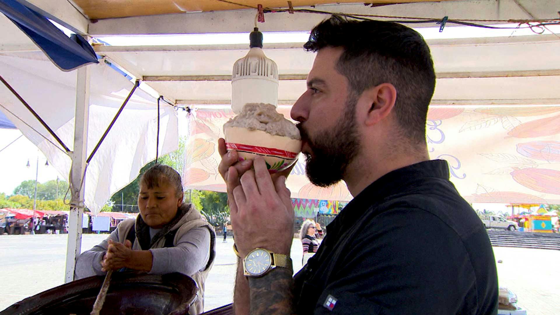 Delicioso chocolate espumoso de agua en San Pedro Cholula