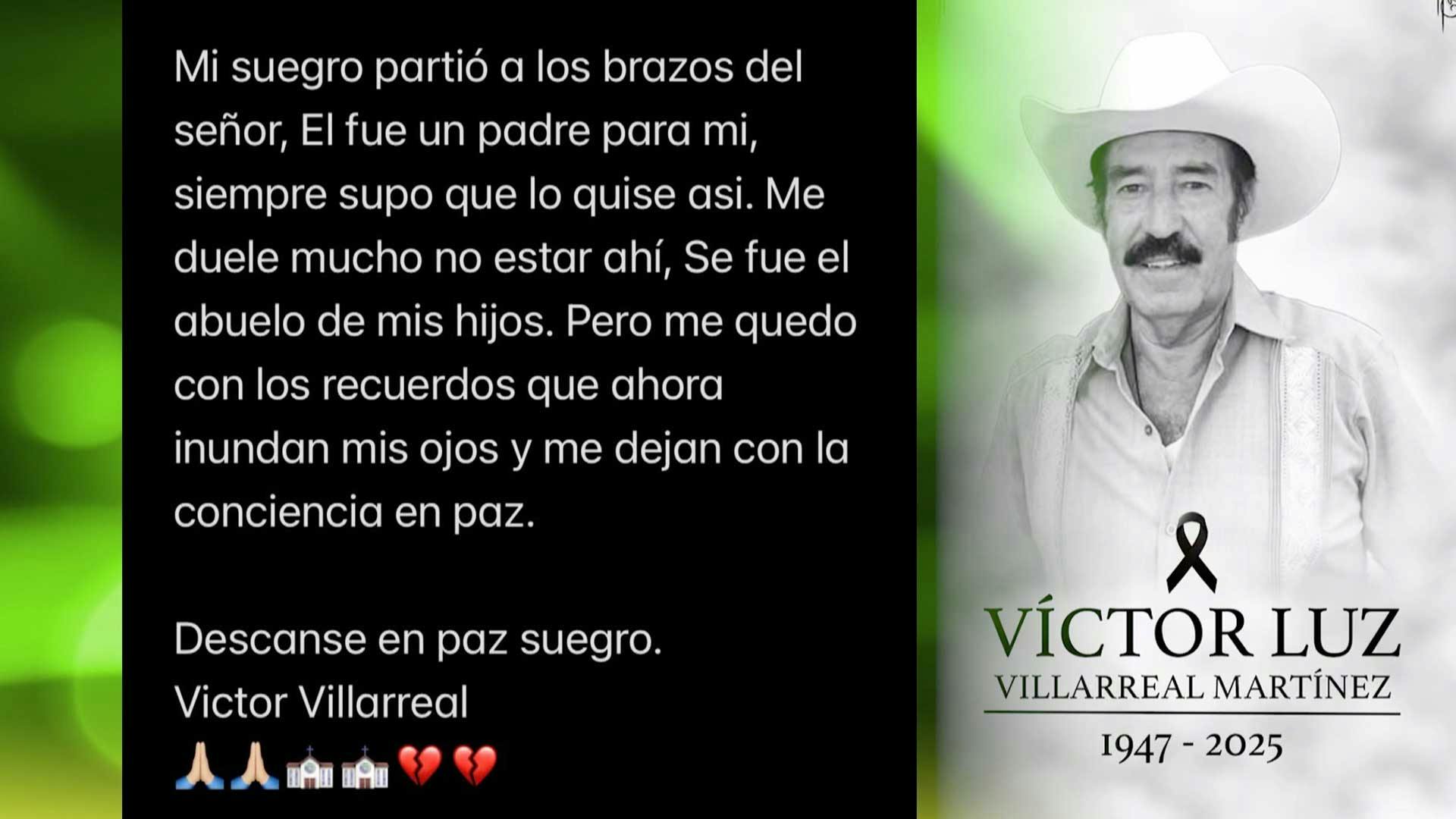 Cruz Martínez dedica un emotivo mensaje ante la muerte del papá de Alicia Villarreal