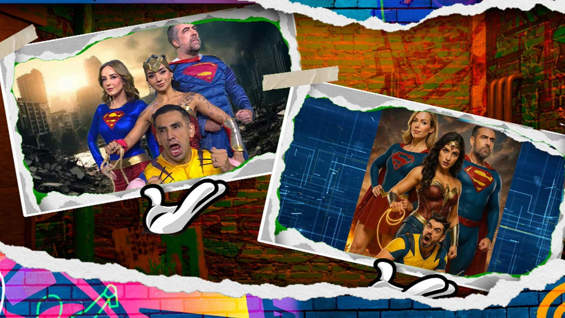 ¿Inteligencia artificial o inteligencia artesanal? Mira a Leslie Gallardo, Jimena “Choco” y Rafa Sarmiento en versión superhéroes