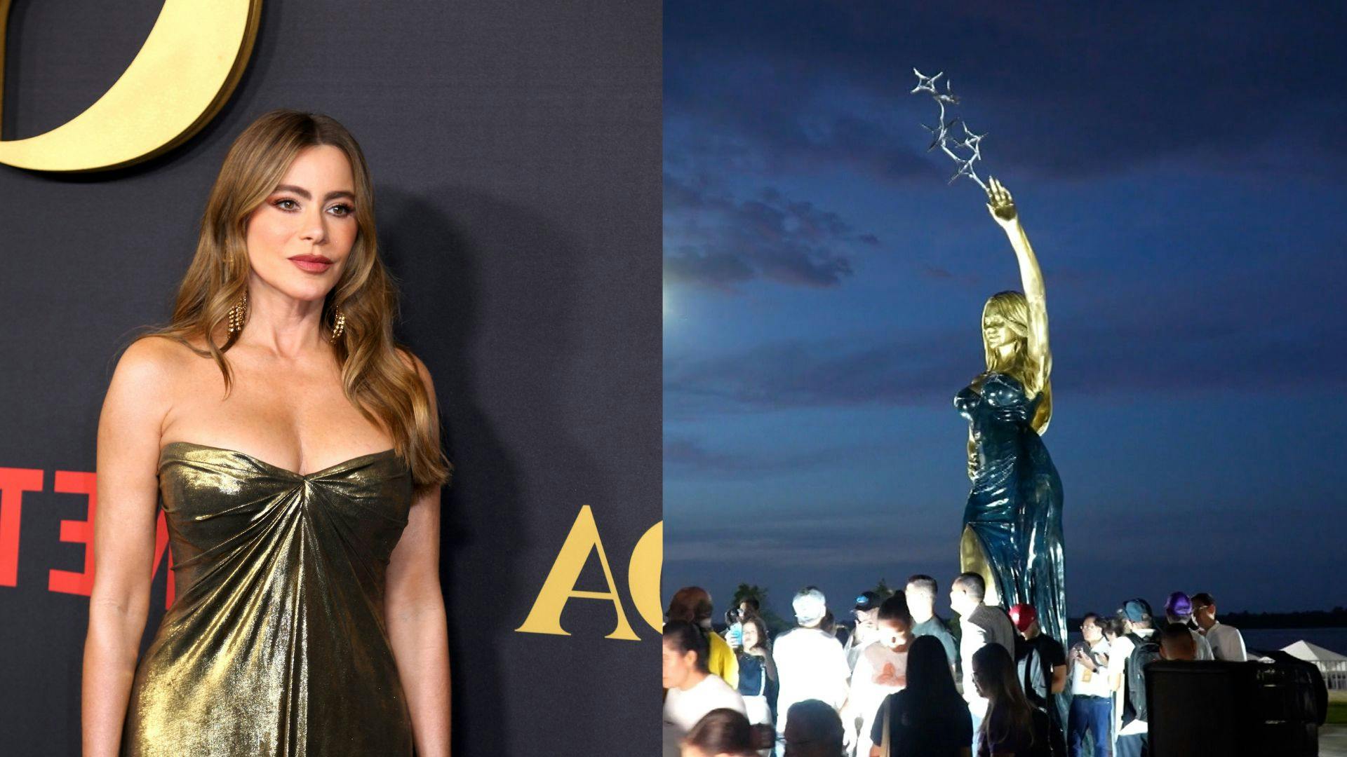 Develan estatua de Sofía Vergara; la actriz no asistió al evento