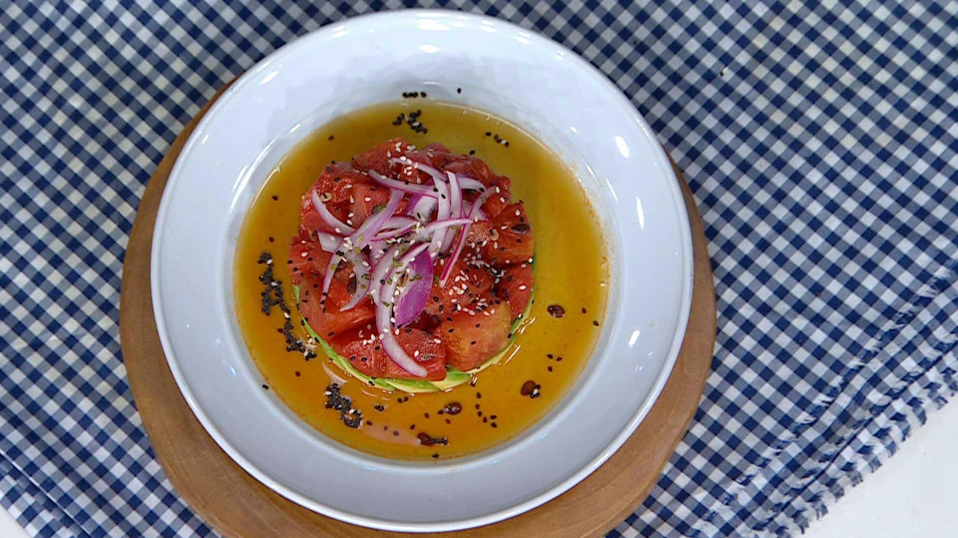¿Falso atún? ¡Aprende a preparar tartar de sandía! Ingredientes y receta paso a paso