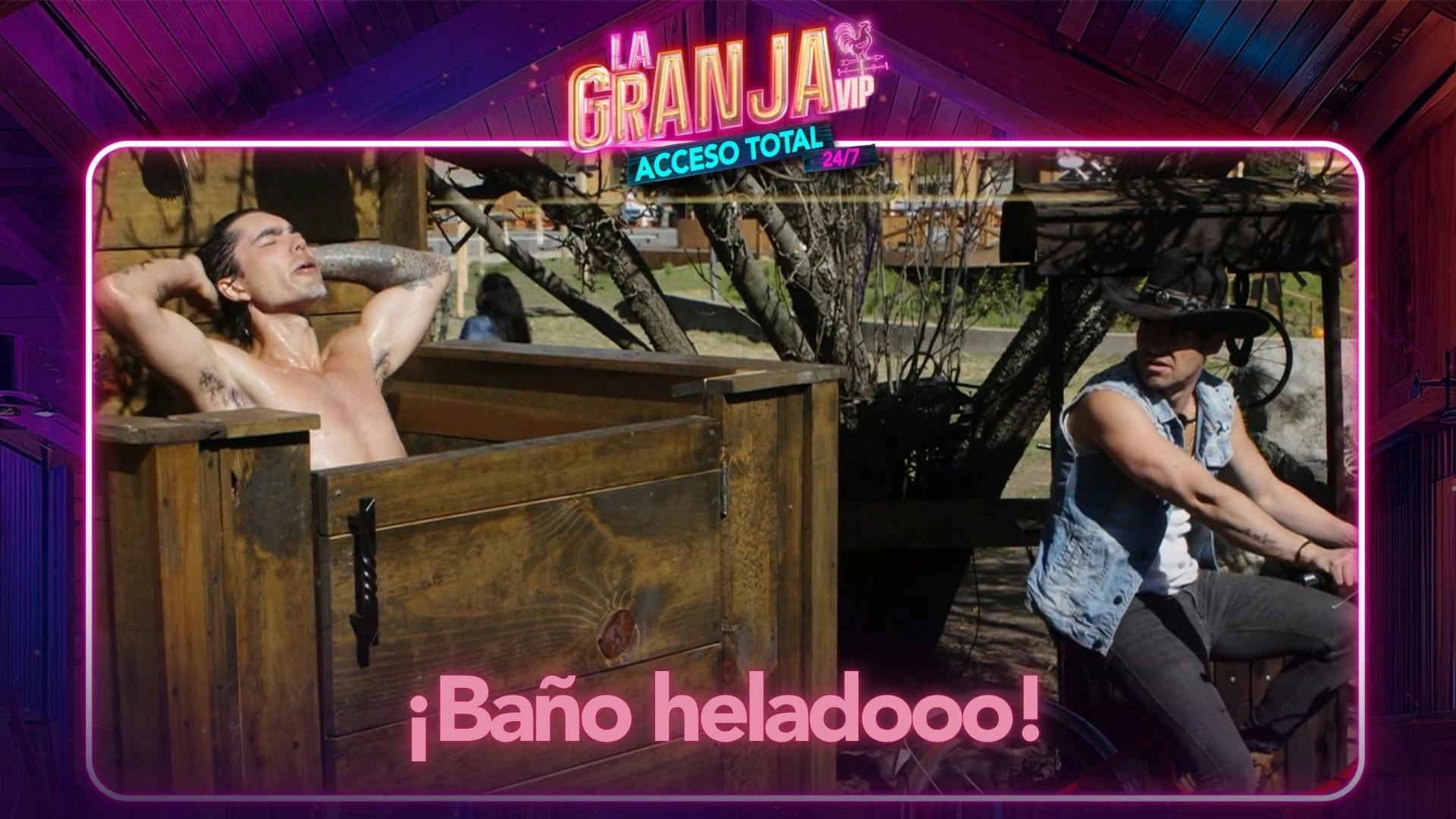 ¡Primer baño de Sergio Mayer Mori como peon en La Granja VIP!