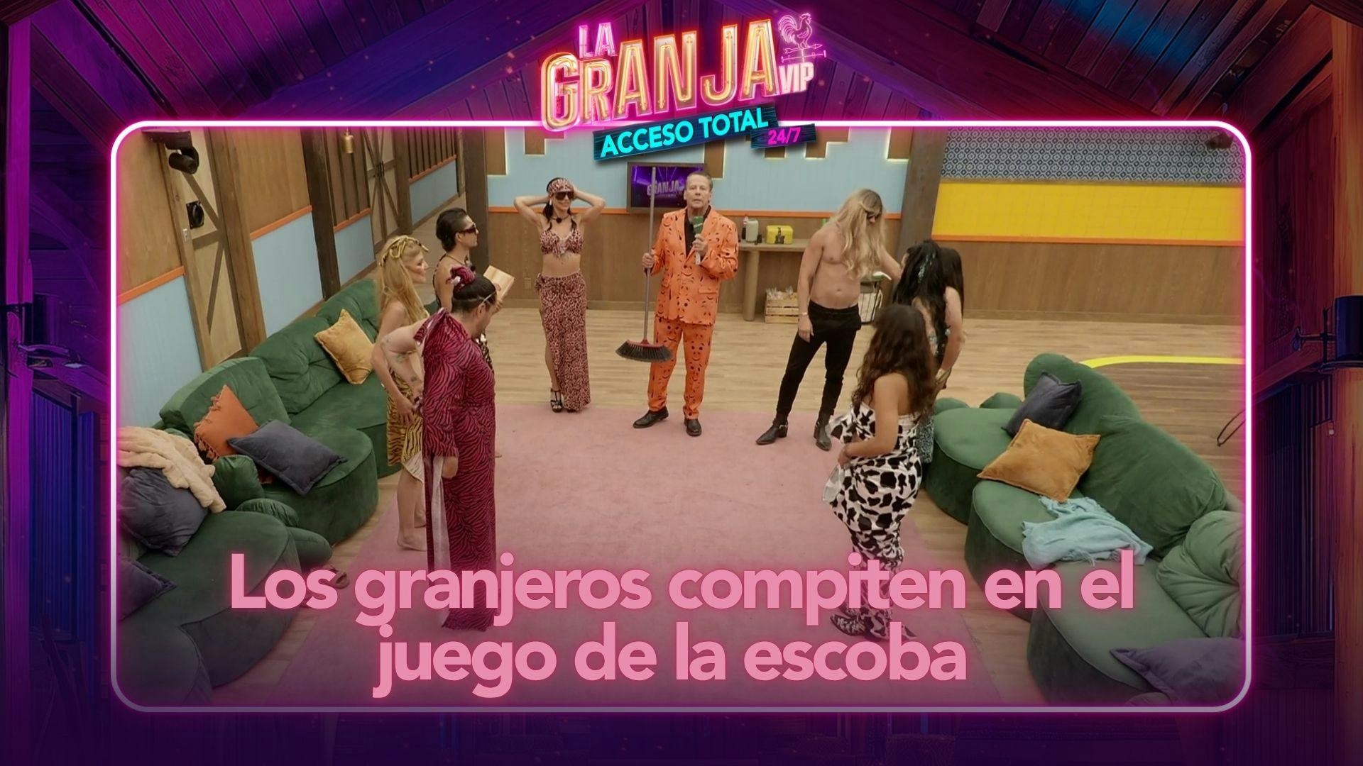 ¡Lo prometido es deuda! Los granjeros compiten en el juego de la escoba (VIDEO)