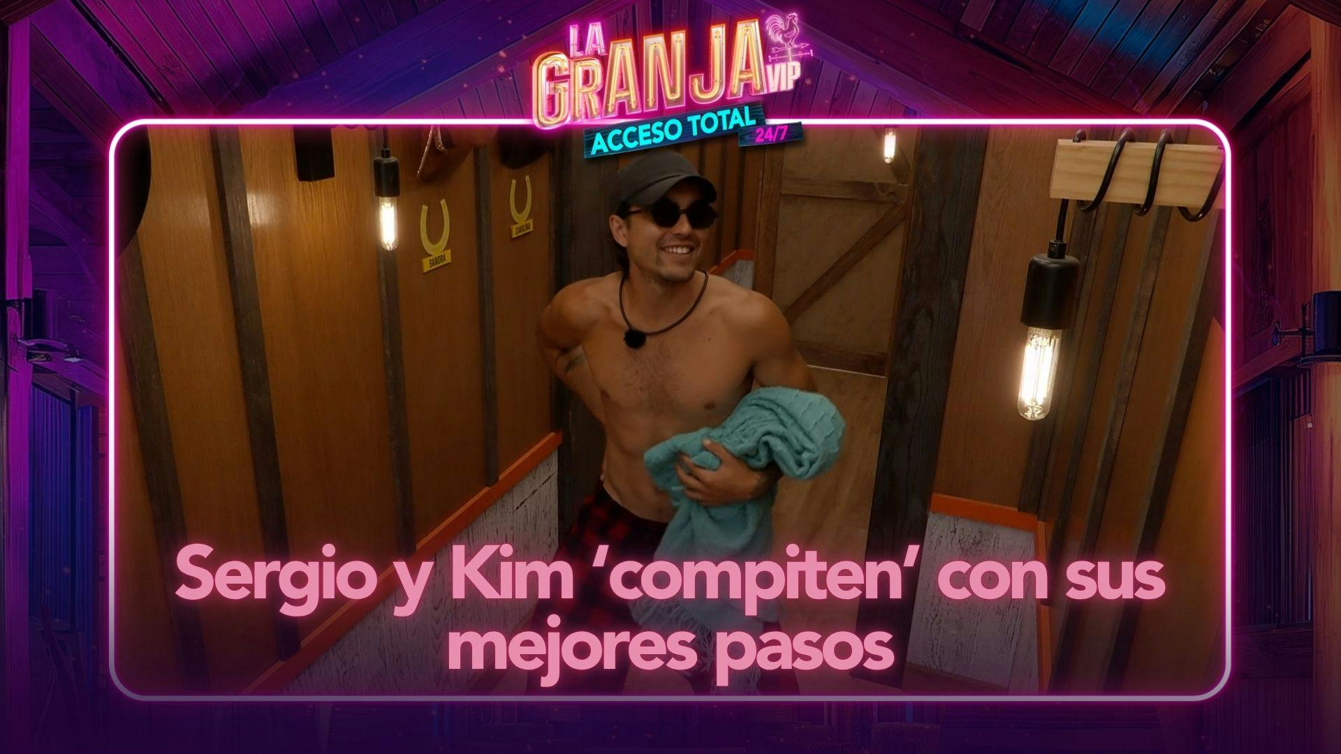 Sergio y Kim 'compiten' por la atención de una cámara de La Granja VIP (VIDEO)