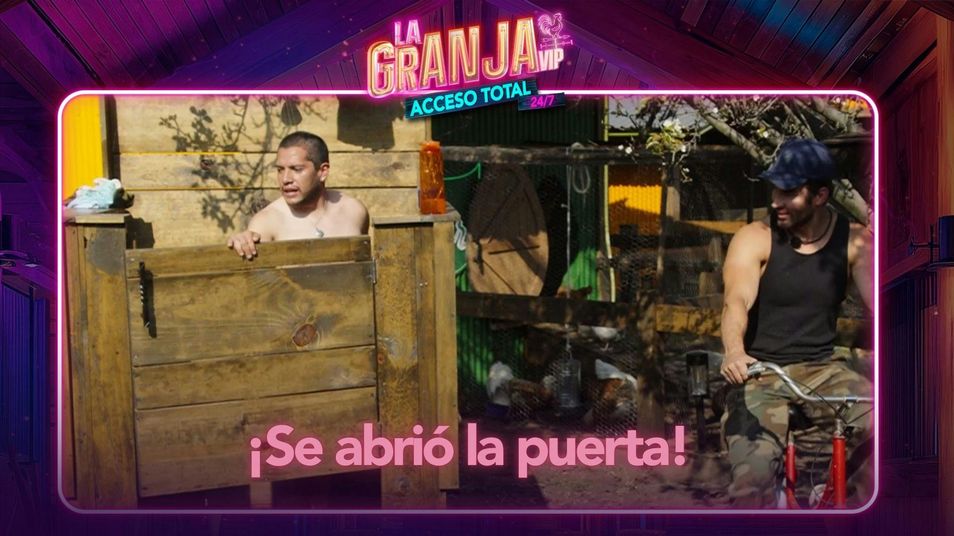 La Granja VIP: Teo decidió tomar una ducha, pero parece que la puerta del baño ya no funciona muy bien 