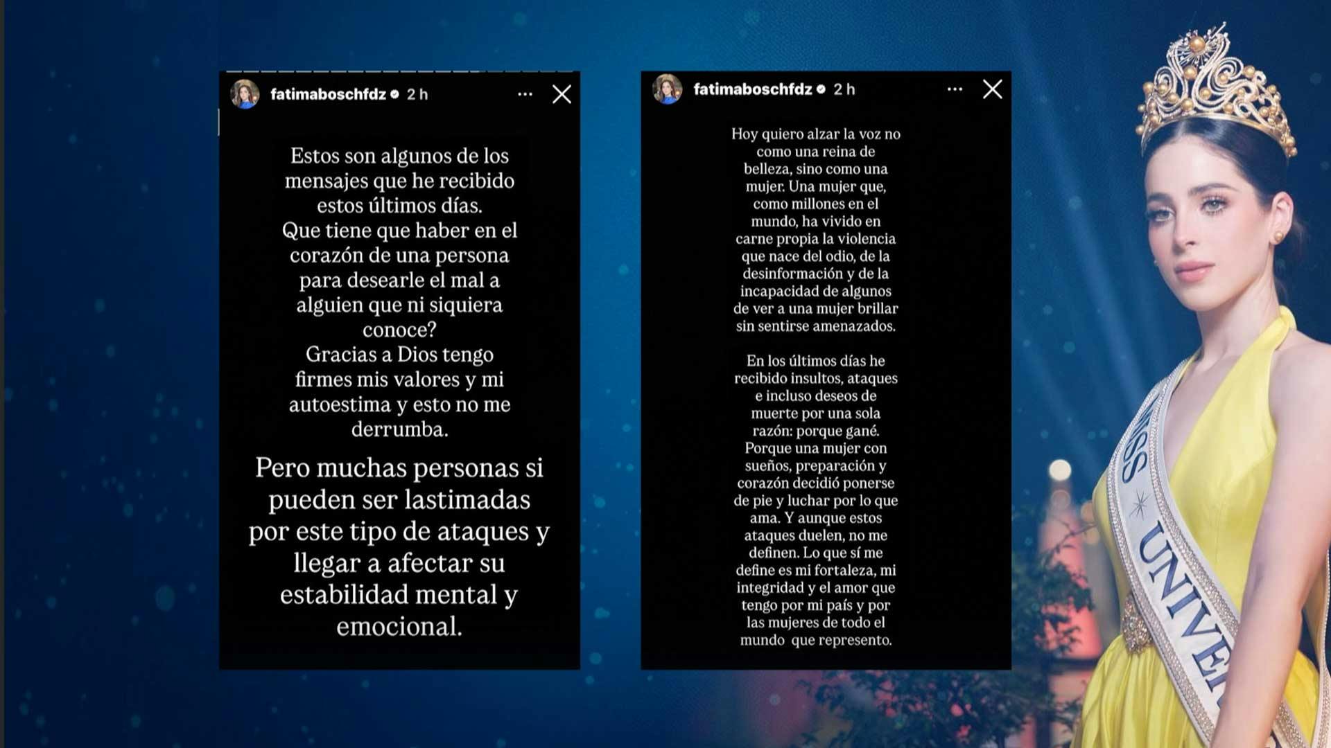 ¡Fátima Bosch encara el odio por su triunfo en Miss Universo!