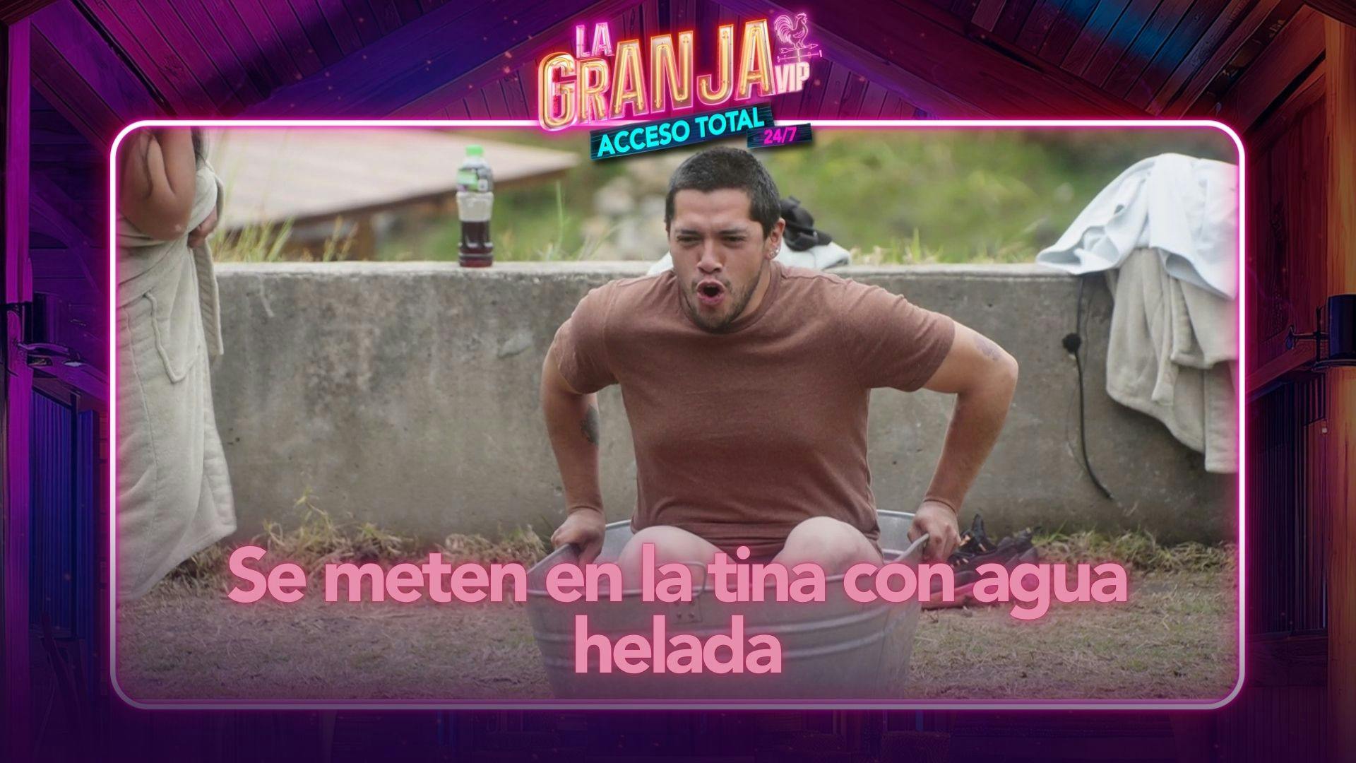 ¡Promesa cumplida! La Bea y Teo se meten en la tina del establo con agua helada (VIDEO)