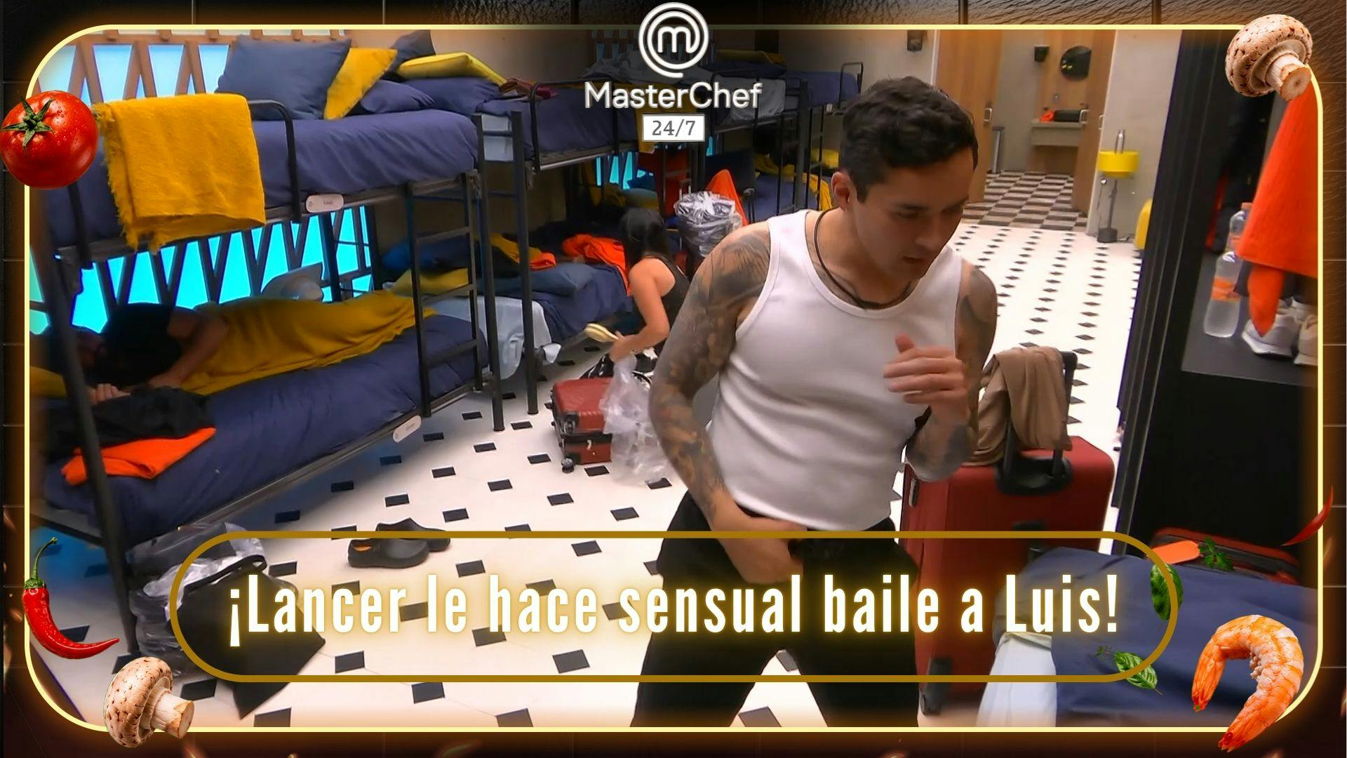 Lancer le hace sensual baile a Luis pese a tener el primer mandil negro