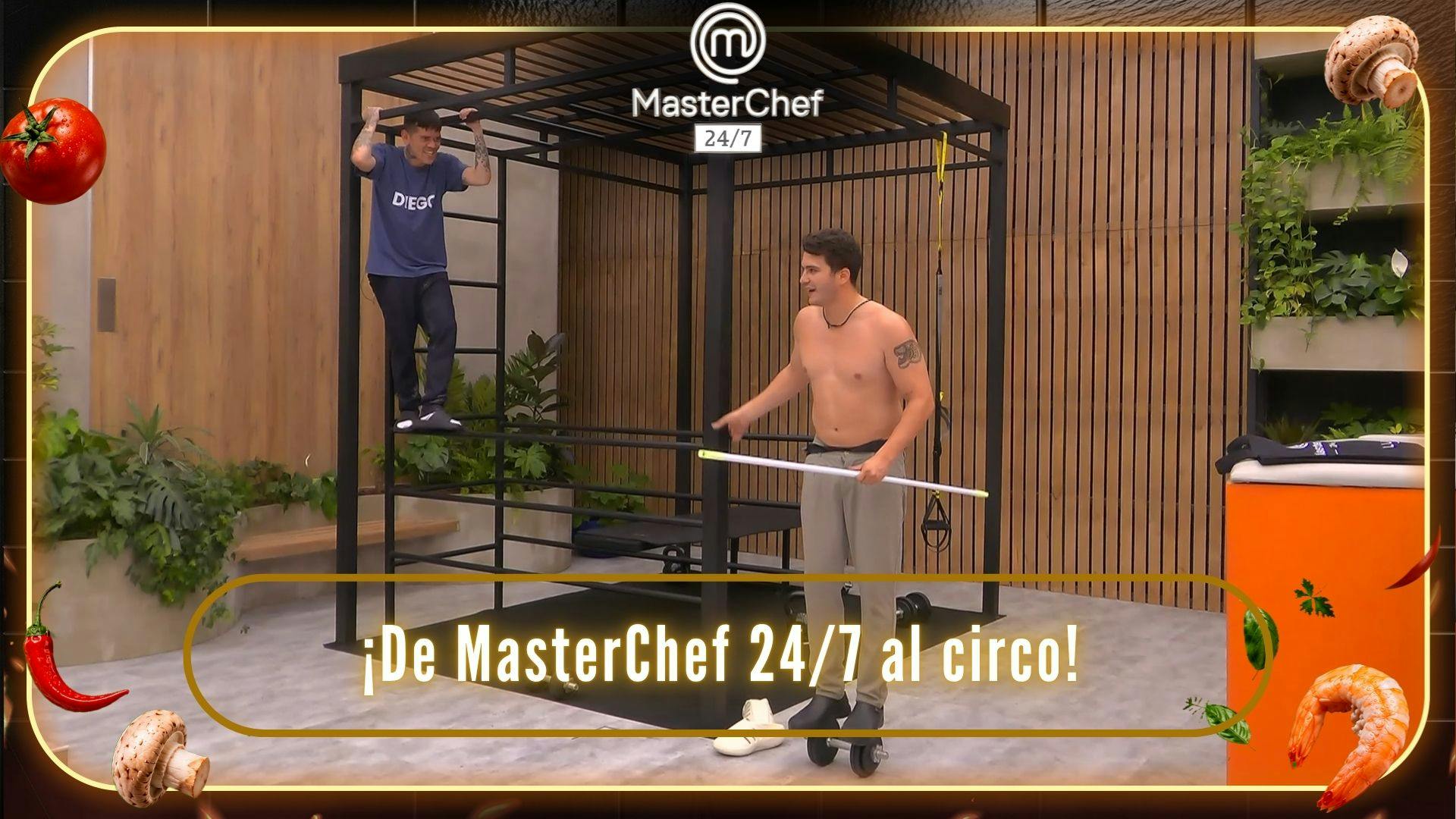 ¡De MasterChef 24/7 al circo! Diego y Pablo presentan sus mejores actos en el gym (VIDEO)