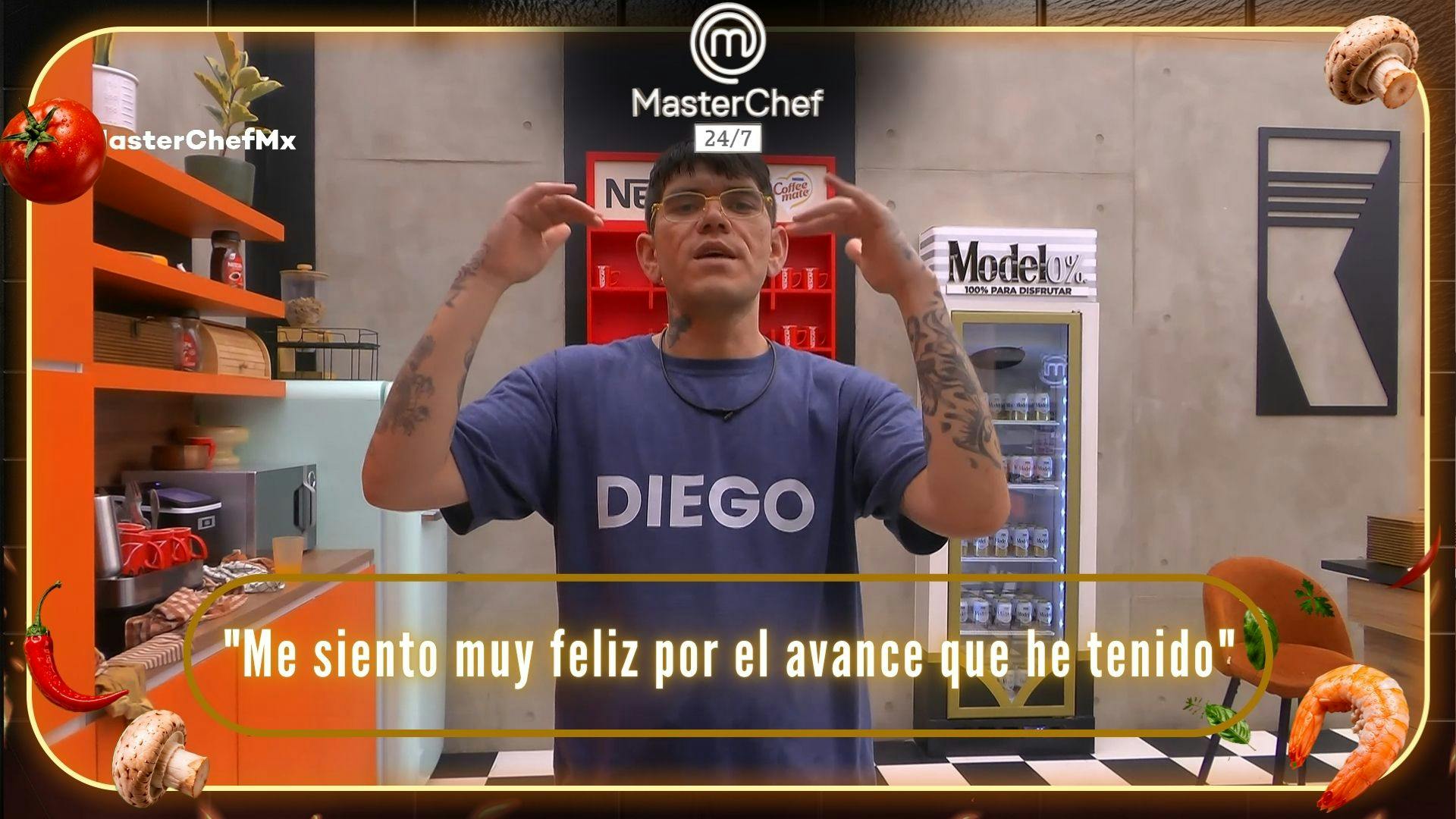 “Me siento muy feliz por el avance que he tenido": Diego hace un balance a casi cinco semanas del inicio de MasterChef 24/7 (VIDEO)