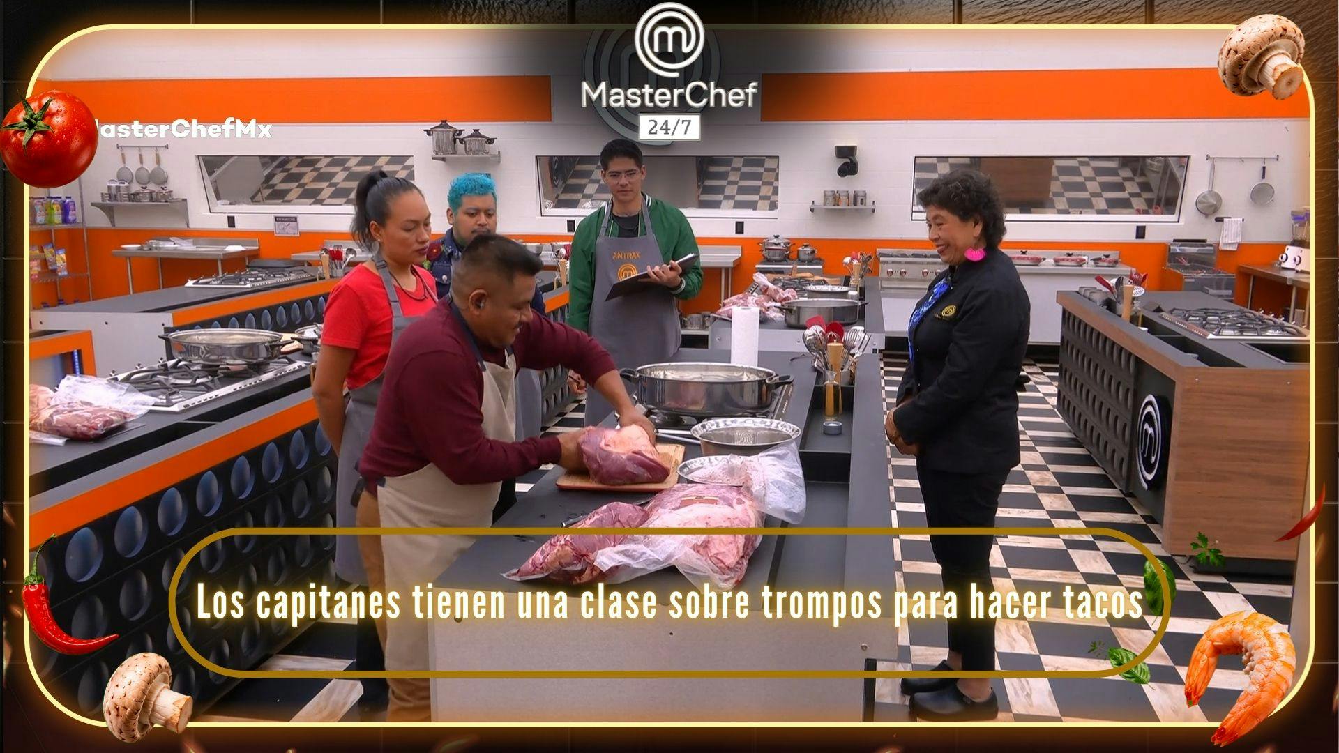 Los capitanes de la batalla por equipos de MasterChef 24/7 tienen una clase magistral de trompos para hacer tacos (VIDEO)