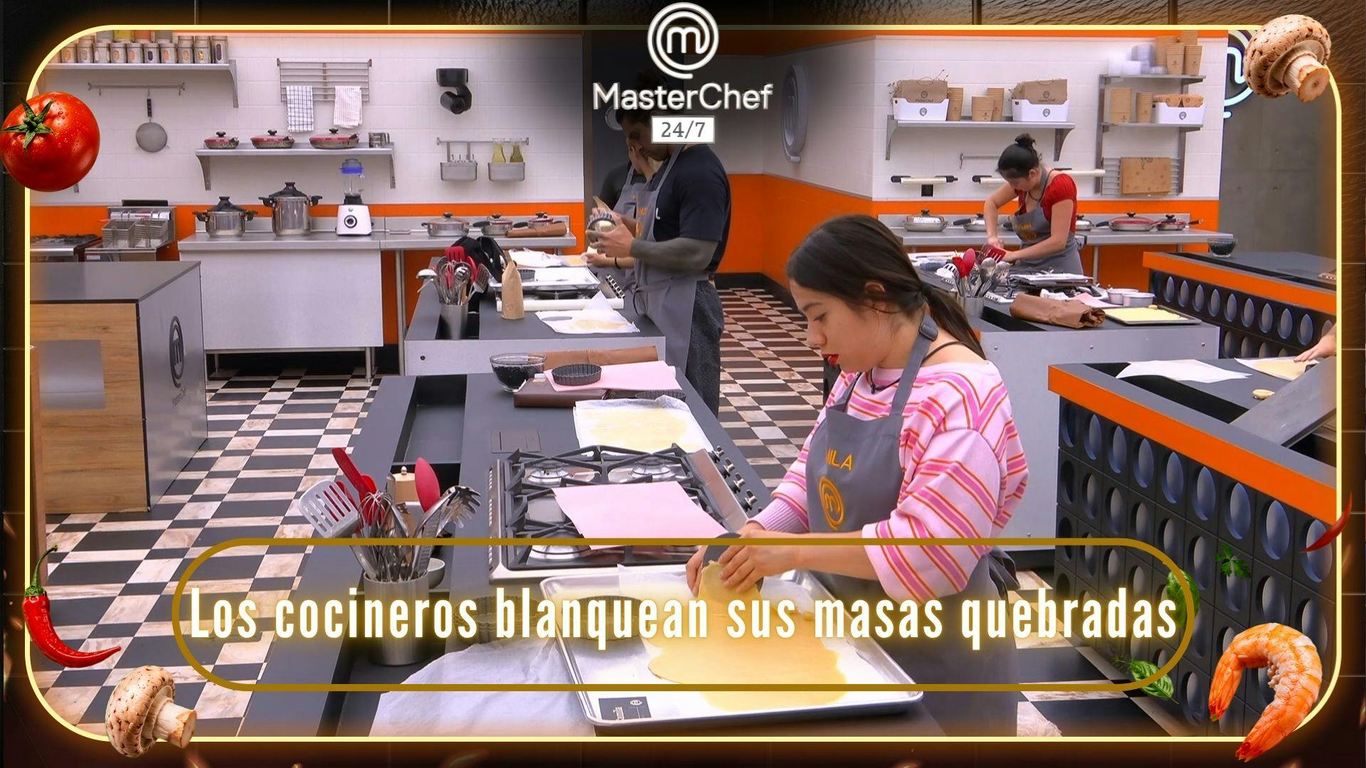 Los cocineros de MasterChef 24/7 blanquean sus masas quebradas para la gala de salvación (VIDEO)