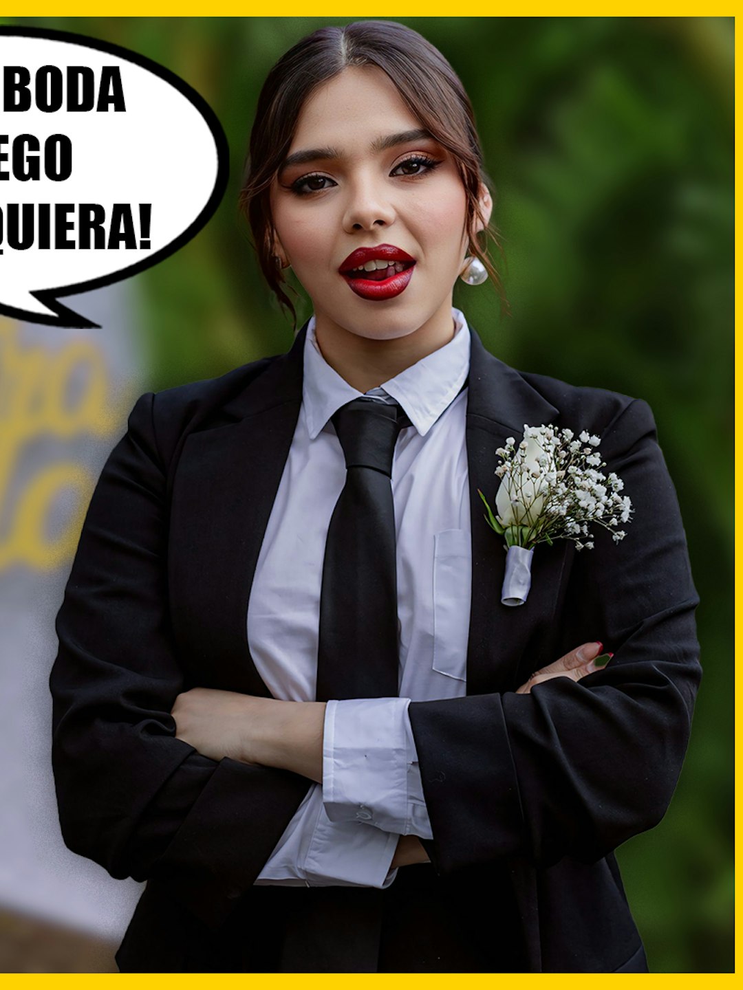 Llegó vestida de hombre a su boda