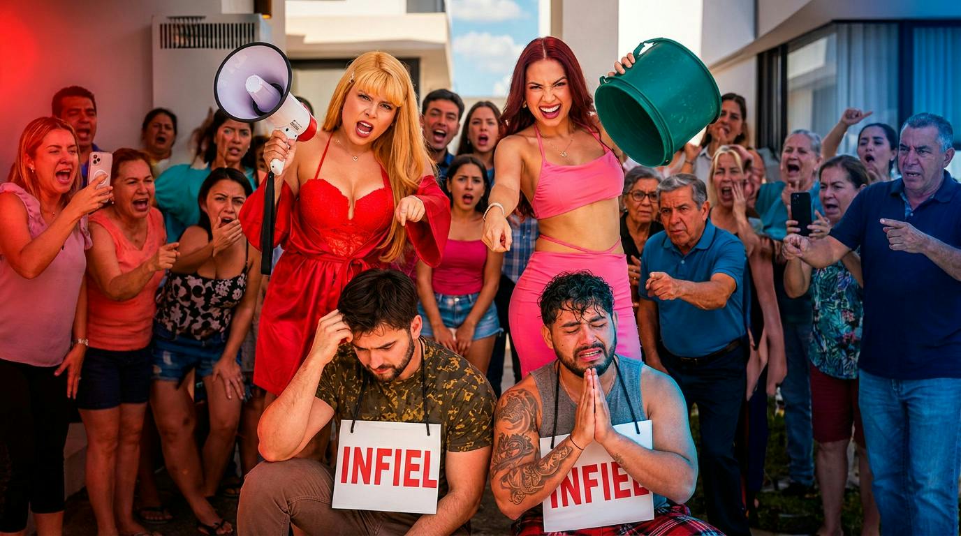 Expusieron a sus esposos infieles frente a todos los vecinos