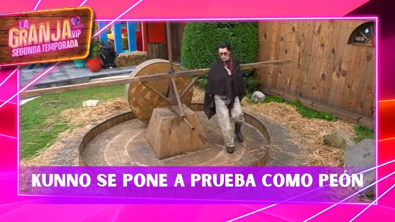 ¡Ya no puede más! Kunno todavía no se acostumbra a ser Peón de La Granja VIP y SUFRE con el molino de agua (VIDEO)
