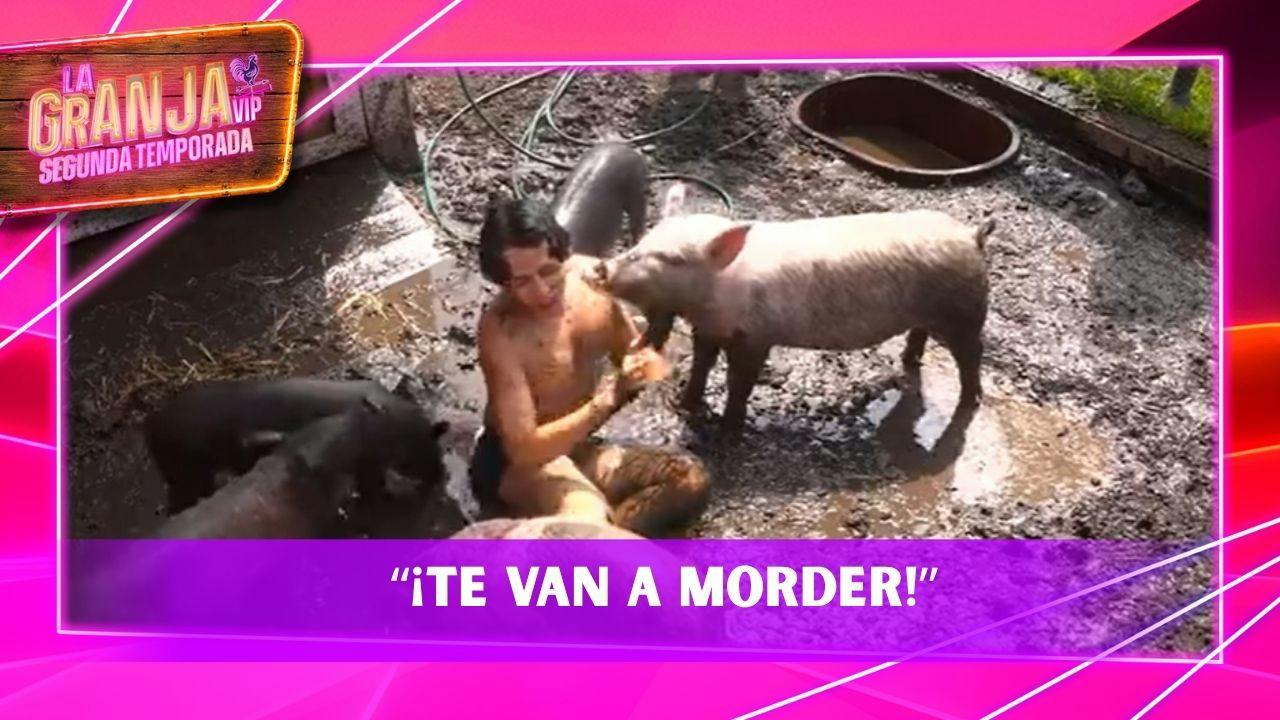 Kunno se baña SIN ROPA al aire libre en La Granja VIP y protagoniza divertido momento con los cerditos (VIDEO)