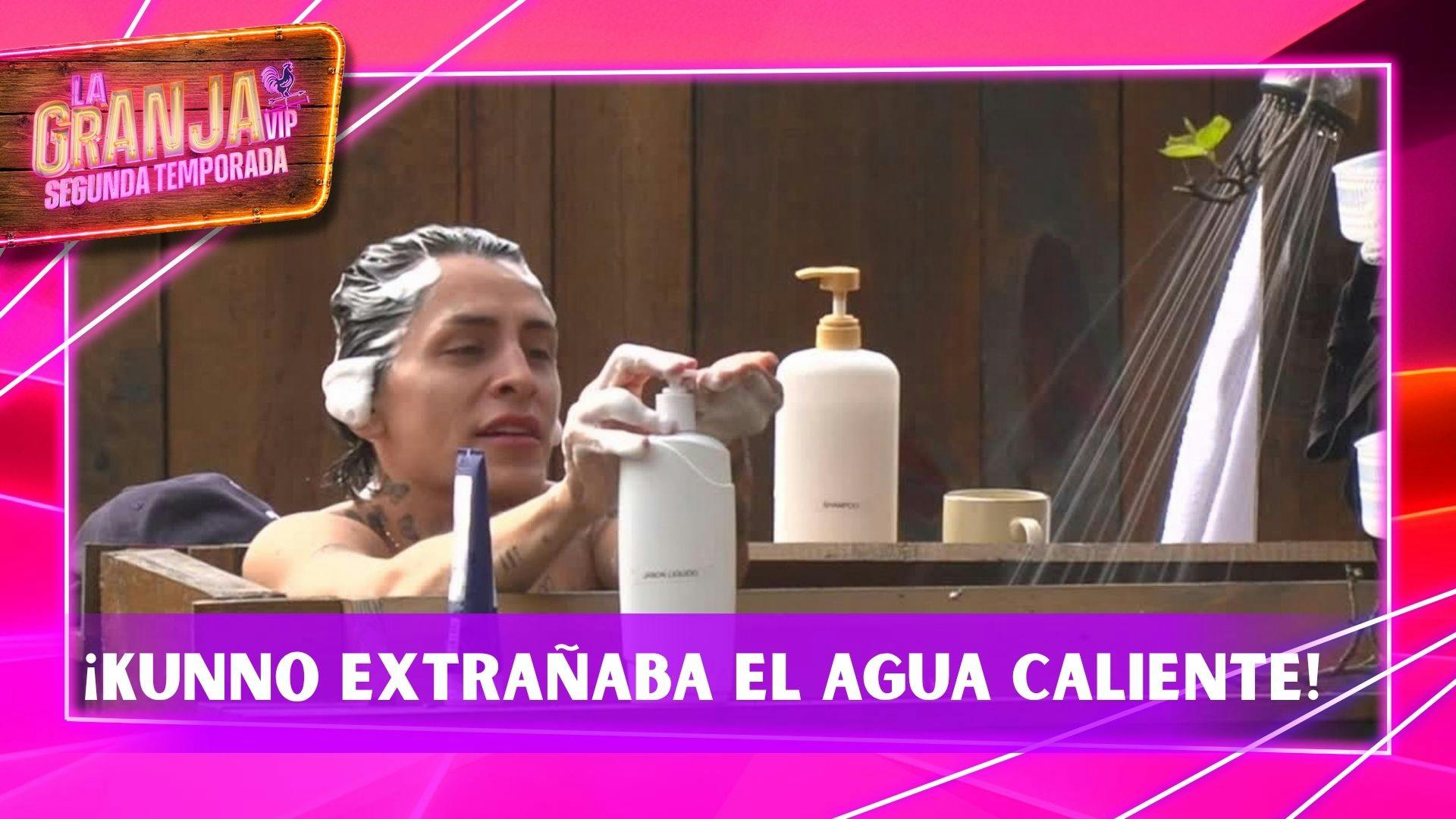 Hasta tener agua caliente es un lujo para los peones: así lo vivió Kunno mientras se bañaba al aire libre (VIDEO)