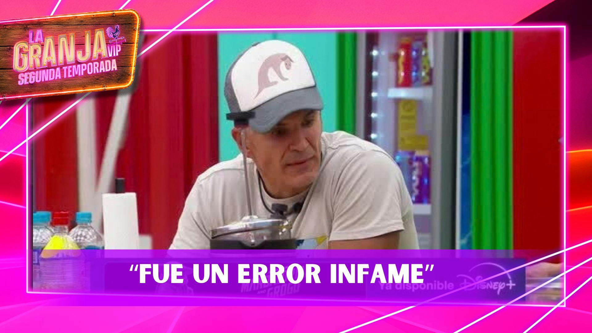 Julio Camejo admite que su error podría costarle ser eliminado de La Granja VIP