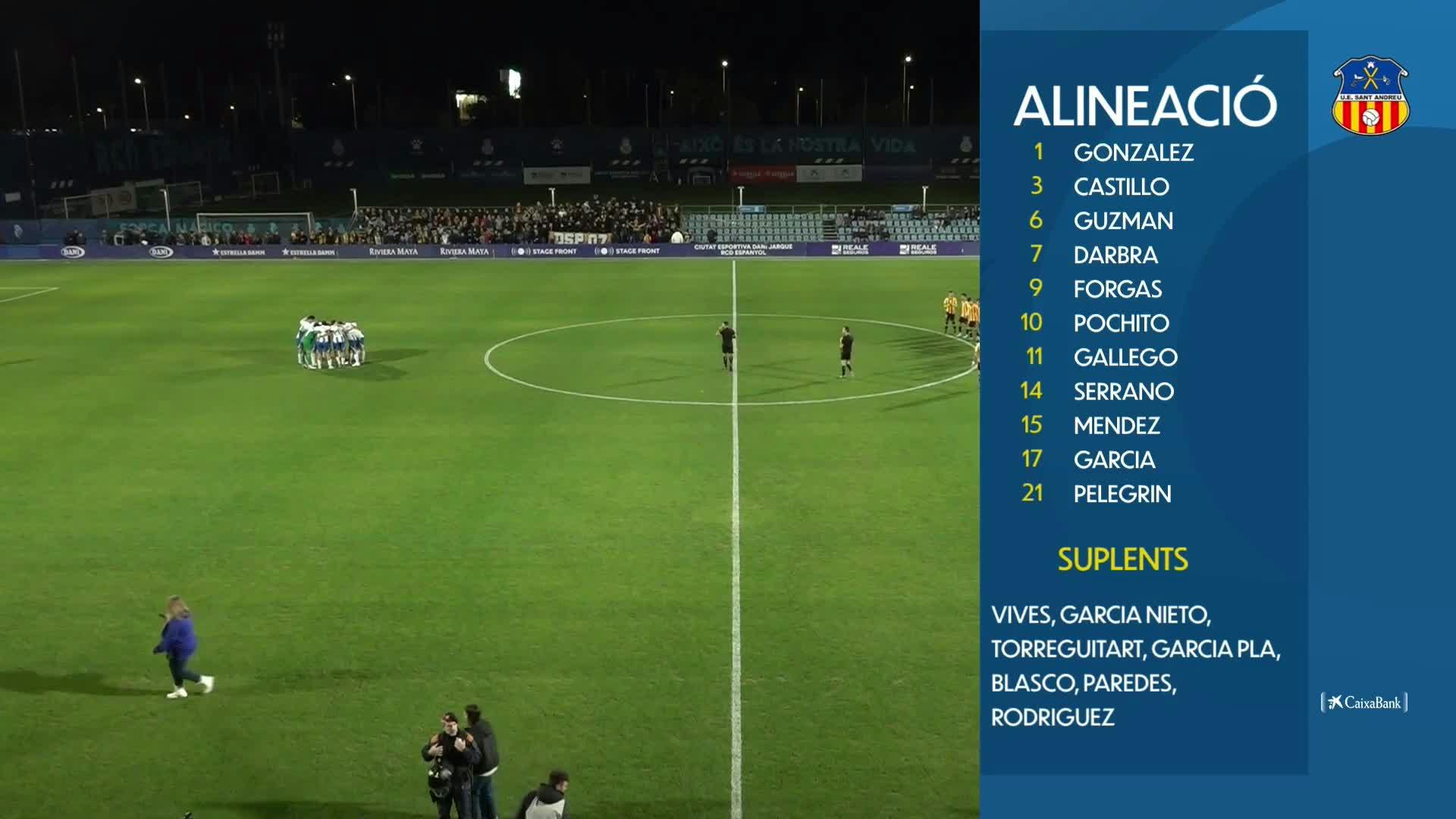 R.C.D. Espanyol de Barcelona SAD "B" VS U.E. Sant Andreu