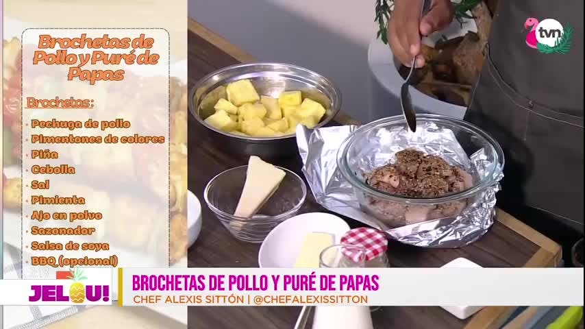 Cocina con Alexis: Brochetas de pollo con puré de papa