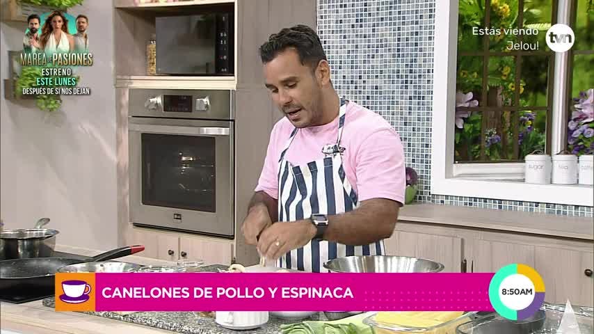 Canelones de pollo y espinaca, receta completa