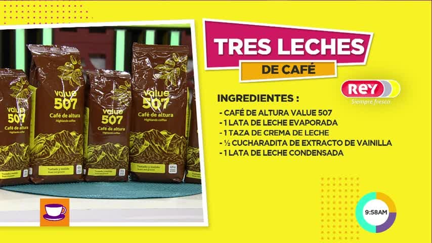 Receta: postre tres leches de café